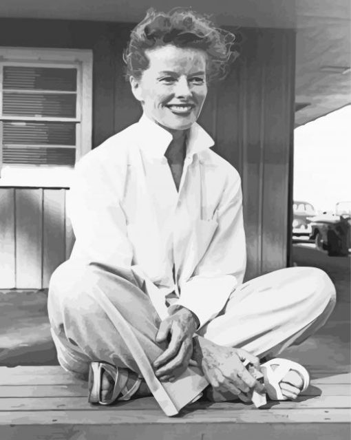 Old Katharine Hepburn Actress paint by number