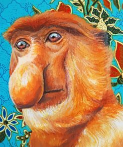 Proboscis Monkey Of Borneo Art paint by number