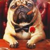 Pug With A Cigar paint by number