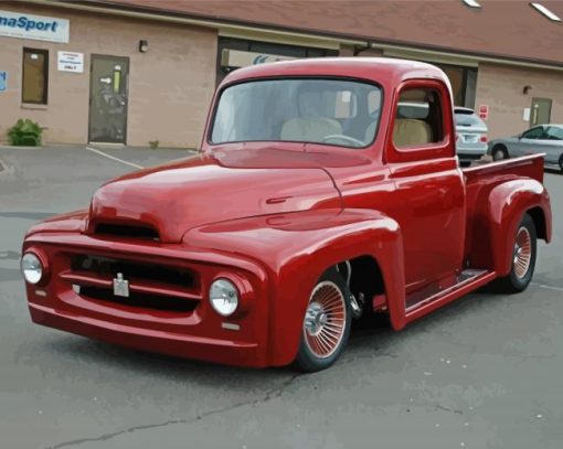 Red 55 International Pickup Paint by number