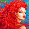 Red Curls Redhead Girl paint by number