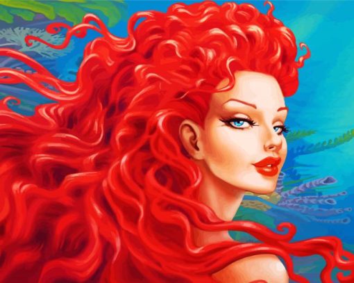 Red Curls Redhead Girl paint by number