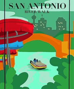 San Antonio River Walk Poster paint by number