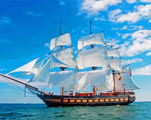 Tall Ship Sailing paint by number