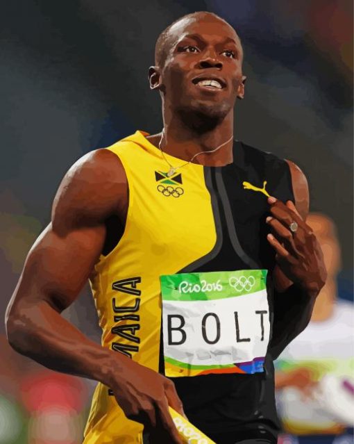 The Runner Usain Bolt paint by number