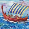 Viking Vessel Art paint by number
