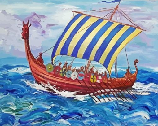 Viking Vessel Art paint by number