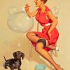 Woman And Puppy Gil Elvgren paint by number