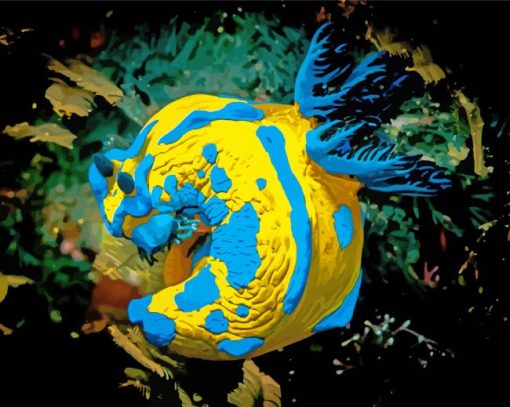 Yellow And Blue Sea Slug paint by number