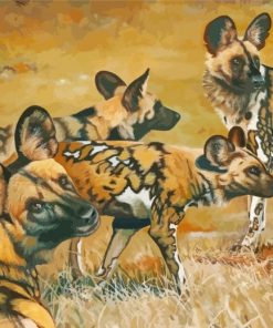 African Hunting Dogs Animals paint by number