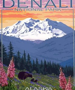 Alaska National Park Poster paint by number