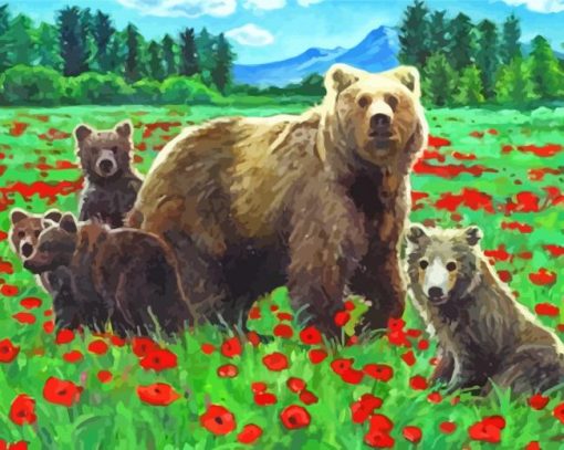 Bear Family paint by number