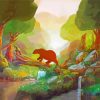 Bear Waterfall Art paint by number