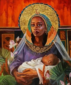 Black Madonna And Child paint by number