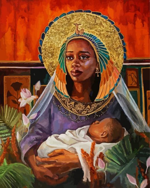 Black Madonna And Child paint by number