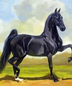 Black Saddlebred Horse paint by number