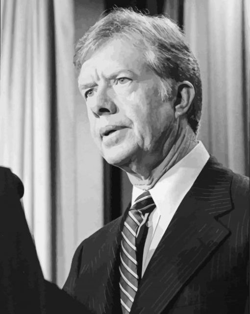 Black And White President Jimmy Carter paint by number
