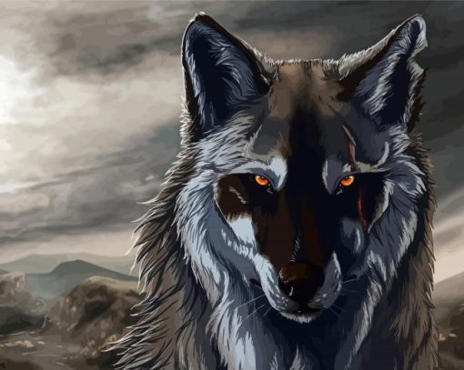 Black And Brown Wolf Art paint by number