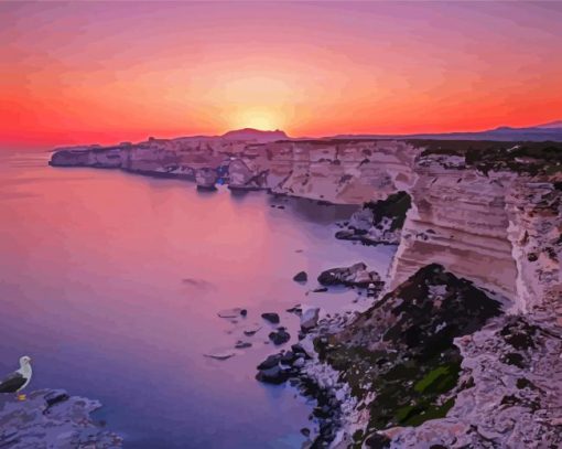 Bonifacio Cliff At Sunset paint by number