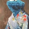 Cookie Monster Wearing Japanese Clothes paint by number