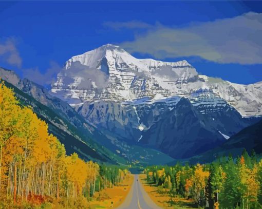 Fall In Mount Robson Canada paint by number
