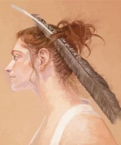 Girl With Eagle Feather paint by number