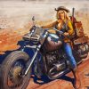 Girl On Harley Davidson paint by number
