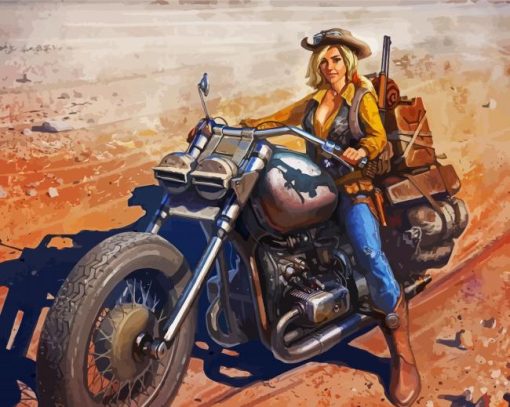 Girl On Harley Davidson paint by number