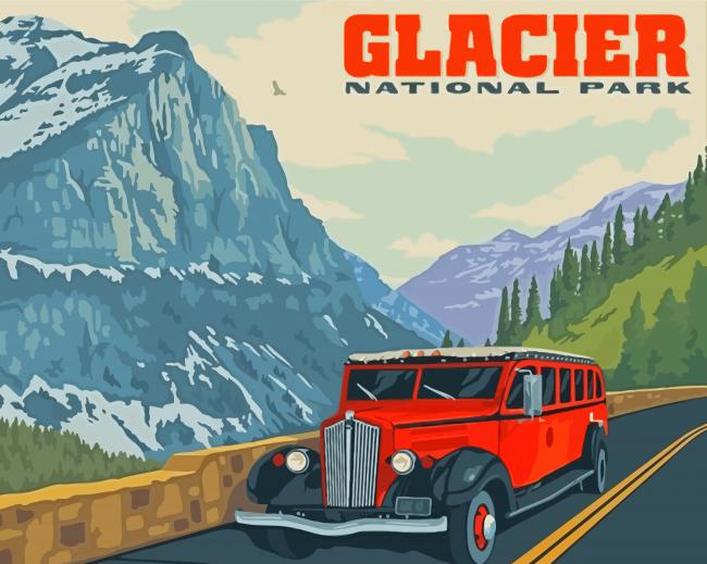 Going To The Sun Road Glacier National Park paint by number