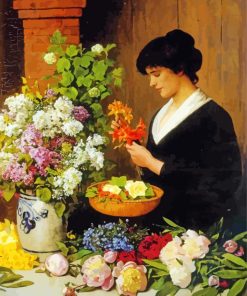Greek Woman Arranging Flowers paint by number