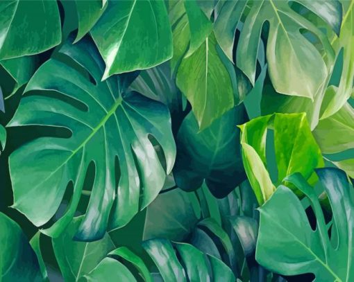 Green Botanical Artwork paint by number