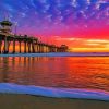 Huntington Beach Sunset paint by number