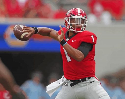 Justin Fields Player paint by number