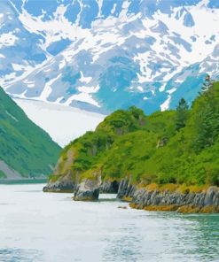 Kenai Fjords National Park Alaska Landscape Paint by number