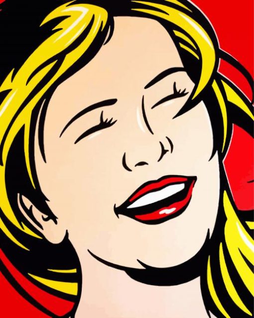Laughing Lady Pop Art paint by number