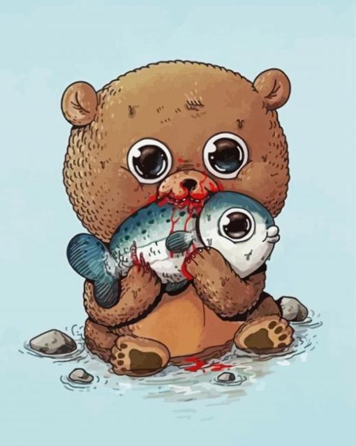 Little Bear Eats Fish paint by number