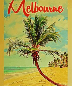 Melbourne Fl Vintage Poster paint by number