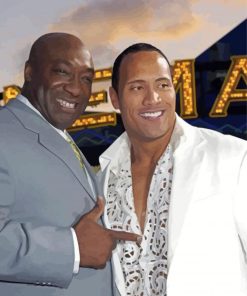 Michael Clarke Duncan And Dwayne Johnson paint by number