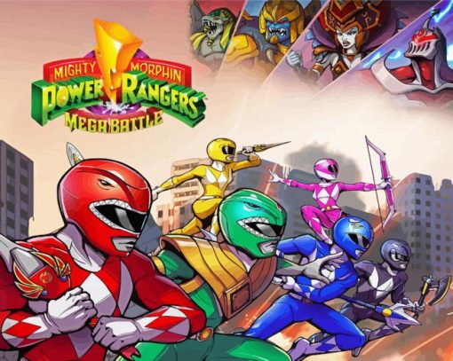 Mighty Morphin Power Ranger Video Game paint by number