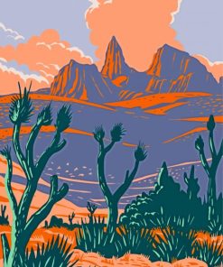 Mojave Desert Illustration paint by number