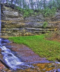 Munising Michigan Waterfall paint by number