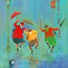 Old Ladies Dancing In The Rain paint by number