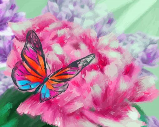 Peonies And Butterflies Artwork paint by number