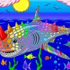 Rainbow Shark Art paint by number