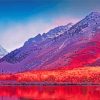 Red Pink Mountains paint by number