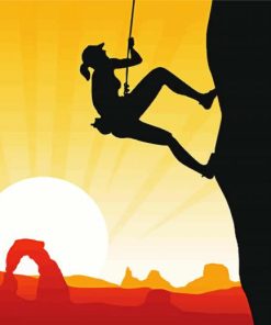 Rock Climber Silhouette paint by number