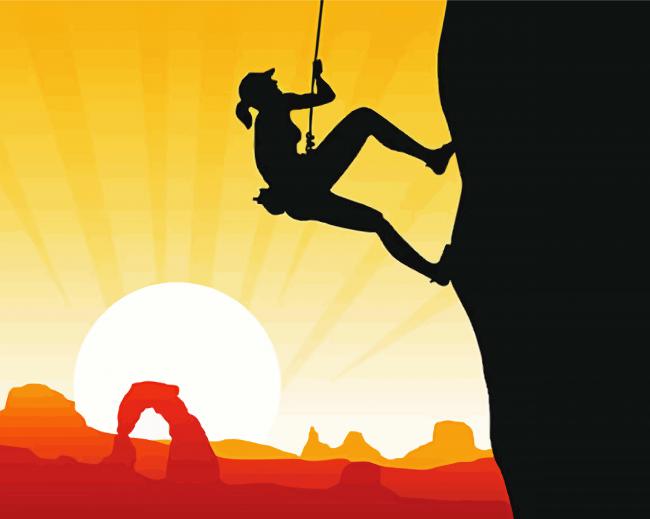 Rock Climber Silhouette paint by number