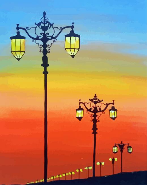 Street Lamps Art paint by number