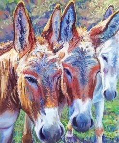 Trio Donkey Art paint by number