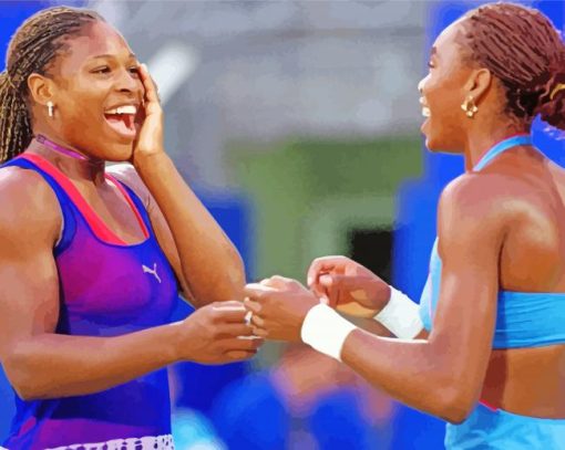 Williams Sisters Tennis Players paint by number